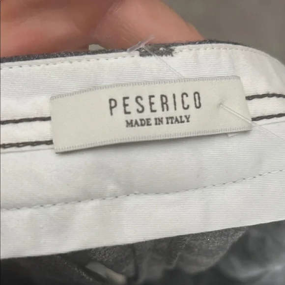 Peserico IT 42 Gray Plaid Virgin Wool Cropped Tailored Pants US 6 - Picture 2 of 14